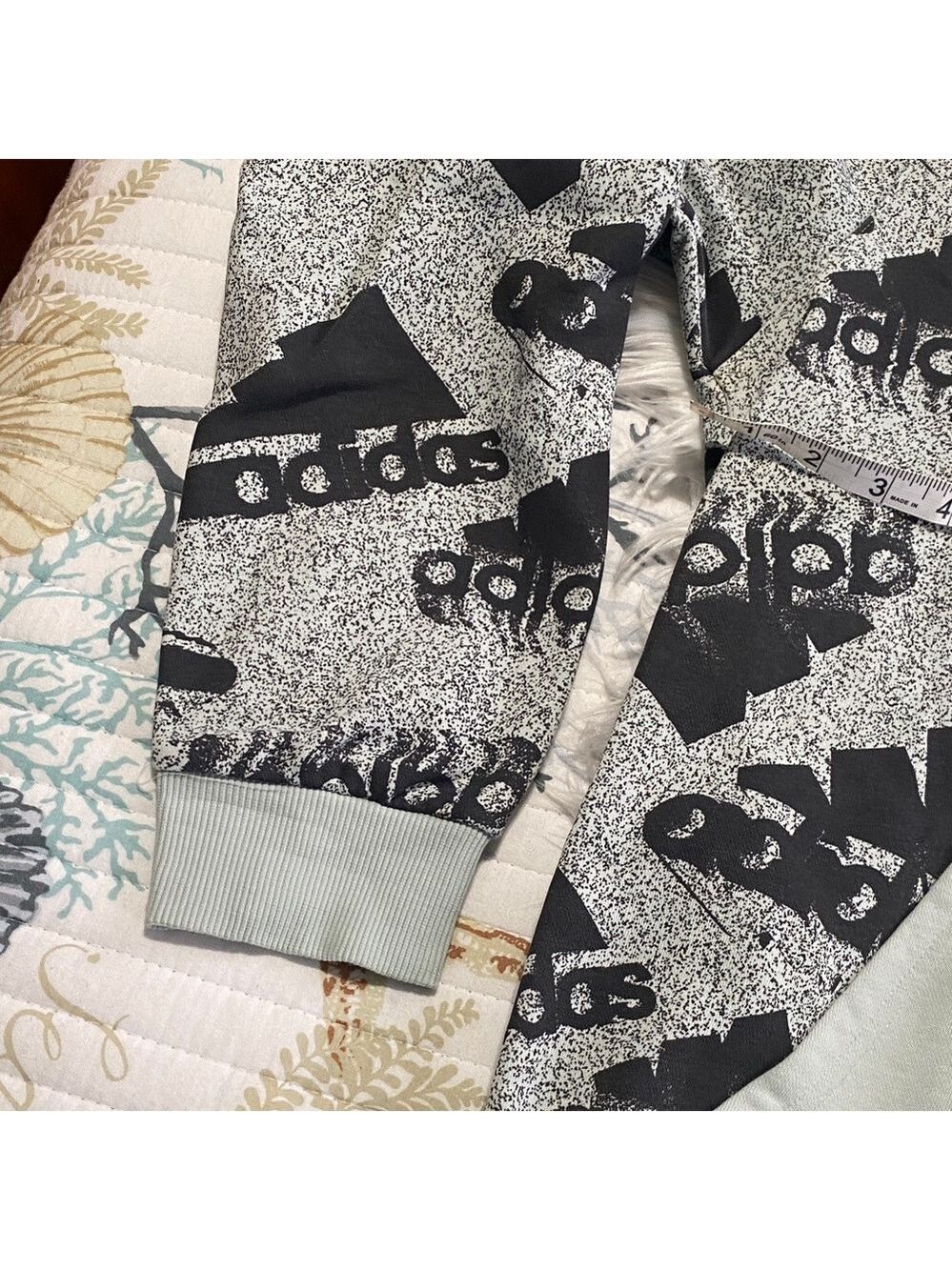 Adidas Gray Patterned Hoodie - Picture 3 of 8